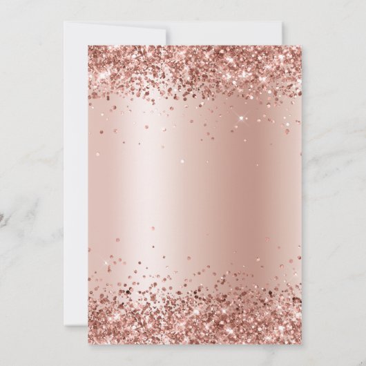 Invitation Faux Sparkly Rose Gold Parties scintillant Foil (Dos)