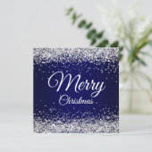 Invitation Faux Sparkly Silver Parties scintillant Noël Marin (Debout devant)