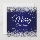 Invitation Faux Sparkly Silver Parties scintillant Noël Marin (Devant)