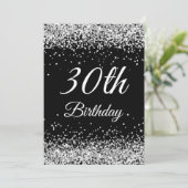 Invitation Faux Sparkly Silver Parties scintillant Noir 30e a (Debout devant)