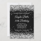 Invitation Faux Sparkly Silver Parties scintillant Noir 30e a (Dos)