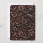 Invitation Faux Sud-Ouest Brown Fleurs de vache en cuir (Dos)