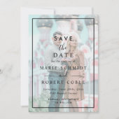 Invitation Faux Vellum Effet Photo Mariage Enregistrer La Dat (Devant)