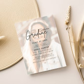 Invitation Faux Vellum Overlay moderne Photo Graduation Party