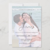 Invitation Faux Vellum Photo Plage tropicale Mariage (Devant)