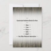 Invitation Faux Wood, Faux Gold 11e anniversaire (Dos)