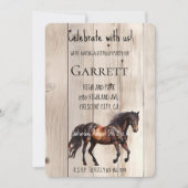Invitation Faux Wood Horse Anniversaire (Devant)