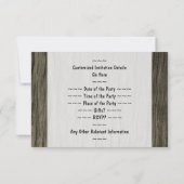 Invitation Faux Wood, Peint Texte Look, 21e anniversaire + No (Dos)