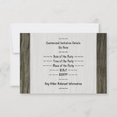 Invitation Faux Wood, Peint Texte Look, 37e anniversaire + No (Dos)