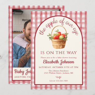 Invitation Faveur de Bébé Photo Genre Neutre Shower Apple