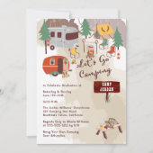 Invitation Favoris à la main Aller Camping Fête de Graduation (Devant)