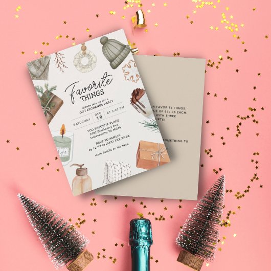 Invitation Favoris Ami Échange Cadeau Fête de Vacances