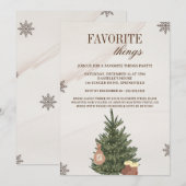 Invitation Favoris et échange cadeau de Noël (Devant / Derrière)