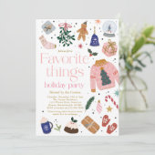 Invitation Favoris Fête de l'échange cadeau de vacances (Debout devant)