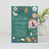 Invitation Favoris Fête de l'échange cadeau de vacances (Debout devant)