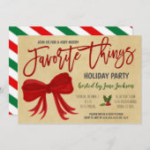 Invitation Favoris Fête de vacances (Devant / Derrière)