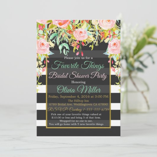 Invitation Favoris Fête des mariées (Debout devant)