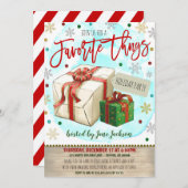 Invitation Favoris Noël Fête (Devant / Derrière)