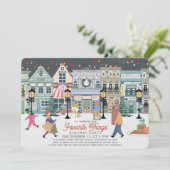 Invitation Favoris Noël Ville Fête de Noël (Debout devant)