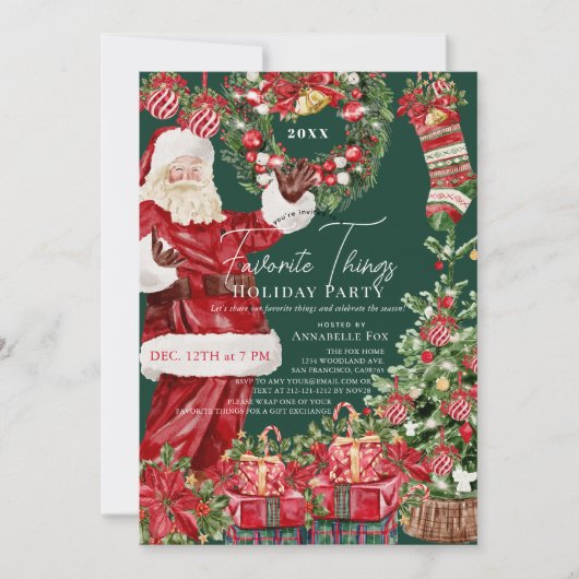 Invitation Favoris Père Noël Noël Fête de Noël (Devant)