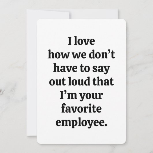 Invitation Favorite Employee Funny Boss Card Work Anniversary (Devant)
