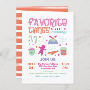 Invitation Favorite Things Christmas Gift Exchange Party