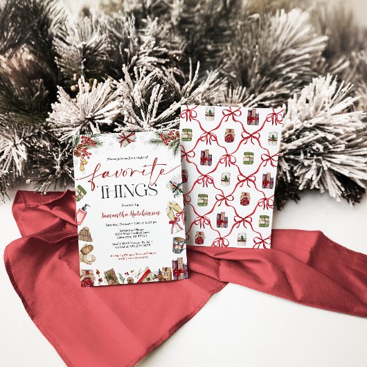 Invitation Favorite Things Gift Exchange Party Invite
