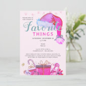 Invitation Favorite Things Party Holiday Pink Gift Exchange (Debout devant)