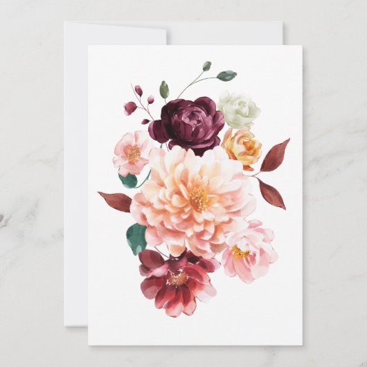 Invitation Faye Bourgogne Tombe Amoureux Fête des mariées Aut (Dos)