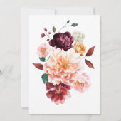 Invitation Faye Burgundy Fall Floral Menu (Dos)