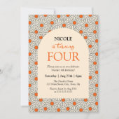 Invitation Fayère des marguerites orange beige Arc floral 4e (Devant)