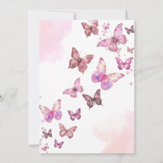 Invitation Fbattement et Parties scintillant Twirl Papillon A (Dos)