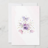 Invitation Fbattement Papillon Fleur violet fête d'anniversai (Dos)