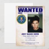 Invitation FBI Anniversaire Recherché (Devant / Derrière)