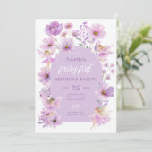 Invitation Fée 1er Anniversaire Fée Fille Violette Fête (Debout devant)
