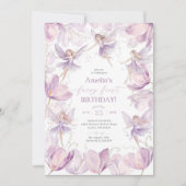 Invitation Fée 1er Anniversaire Filles Fête Fée Violet (Devant)