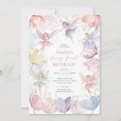 Invitation Fée 1er anniversaire Rainbow Fairy Girls (Devant)