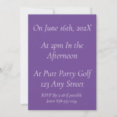 Invitation Fée 7e anniversaire aquarelle violet (Dos)