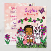 Invitation Fée afro-américaine (Devant / Derrière)