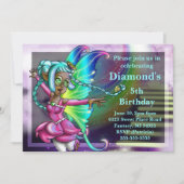 Invitation Fée afro-américaine fête d'anniversaire (Devant)