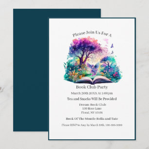 Invitation Fée Amoureuse de Livres Fantastiques, Club de Lect