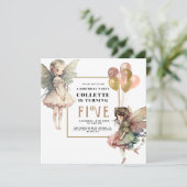 Invitation Fée Anime Fairy Girl 5e fête d'anniversaire (Debout devant)