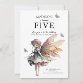 Invitation Fée Anime Magique 5e fête d'anniversaire (Devant)