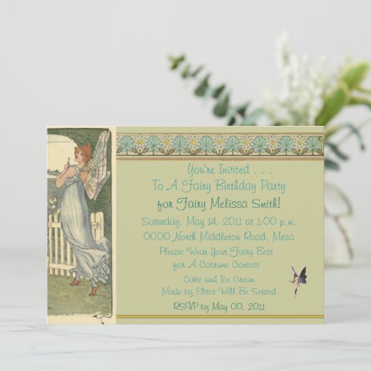 Invitation Fée Anniversaire (Debout devant)
