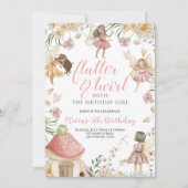 Invitation Fée anniversaire de fleurs sauvages (Devant)