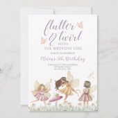 Invitation Fée anniversaire de fleurs sauvages (Devant)