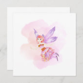 Invitation Fée Aquarelle (Devant / Derrière)