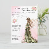 Invitation Fée Baby Shower Mère Magique (Debout devant)