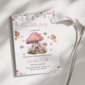 Invitation Fée Baby shower rose Lavande Fleur