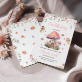 Invitation Fée Baby shower rose Lavande Fleur